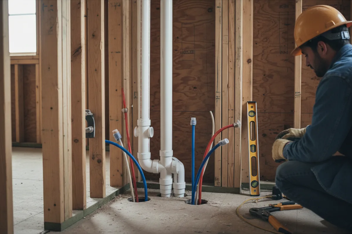 Drain and supply rough-in during Drain Cleaning in Defiance